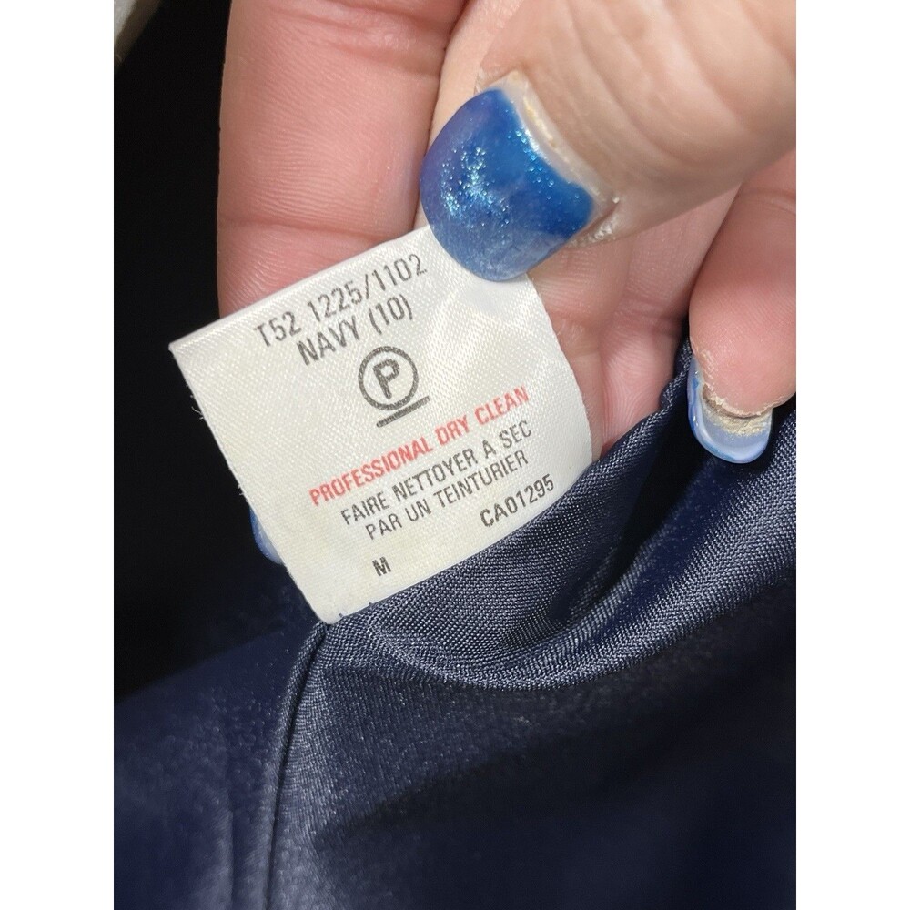 Vtg St Michael Womens 2-piece Navy Wool Sz 10 Blazer & Sz 12 Skirt Pleated Suit - Picture 11 of 16